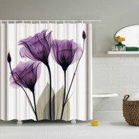 Lntyq - Schimmelresistenter Duschvorhang aus Stoff, Duschvorhang 180 x 180 cm, weißer wasserdichter waschbarer Badewannenvorhang aus Polyester mit von LNTYQ