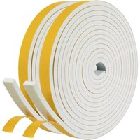 Lntyq - Selbstklebende Fenster-Isolierdichtung – Tür-Eingangsdichtung aus Gummischaum – 2 Rollen 12 mm (l) x 6 mm (h) x 4 m (l) – Kälte- und von LNTYQ