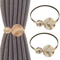 Lntyq - Set mit 2 modernen Raffhaltern für Vorhänge aus goldfarbenem Metall – Innenausstattung für Wohnzimmer und Schlafzimmer (Lotusblatt) von LNTYQ