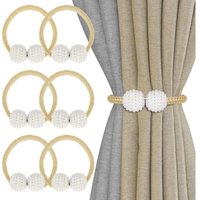Stück magnetische Vorhang-Raffhalter mit Perle, magnetische Vorhanghalter, Dekoration für Büro, Zuhause, Hotel (Gold) - Lntyq von LNTYQ