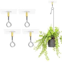 Stück selbstklebende Deckenhaken ohne Bohren, transparente Haken zum Aufhängen von Pflanzen mit Edelstahlhaken für die Decke, selbstklebende von LNTYQ