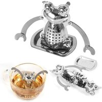 Lntyq - Tee-Ei, Teefilter aus Edelstahl mit feinen Löchern, Teesieb in Froschform, Filter für losen Tee, Diffusor mit Tablett für Zuhause und Büro, Lntyq - Tee-Ei, Teefilter aus Edelstahl mit feinen Löchern, Teesieb in Froschform, Filter für losen Tee, Diffusor mit Tablett für Zuhause und Büro, von LNTYQ