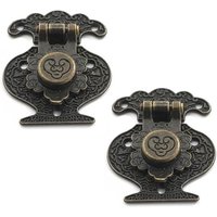 Lntyq - uen 2 Stück Truhenschloss-Vorhängeschloss,Holzkistenverschluss,Bronze-Hakenverschluss,Antike Vintage-Riegel mit von LNTYQ