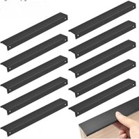 Unsichtbarer Schrankgriff, 250 mm, verdeckter Schubladengriff, Aluminiumlegierung, stromlinienförmiger Griff, schwarzer moderner Möbelgriff mit 20 Unsichtbarer Schrankgriff, 250 mm, verdeckter Schubladengriff, Aluminiumlegierung, stromlinienförmiger Griff, schwarzer moderner Möbelgriff mit 20 von LNTYQ