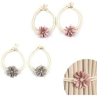 Vorhang-Raffhalter, 4-teiliges Vorhangseil, frisch und einfach, verstellbare Vorhang-Raffhalter, mit kleinen Blumennadeln, zum Befestigen und Vorhang-Raffhalter, 4-teiliges Vorhangseil, frisch und einfach, verstellbare Vorhang-Raffhalter, mit kleinen Blumennadeln, zum Befestigen und von LNTYQ