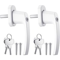 Weiße Fenstergriffe aus Aluminium mit Schlüssel, abschließbar, für Fenster und Balkontüren, mit 4 Schrauben und 4 Schlüsseln, passend für alle von LNTYQ