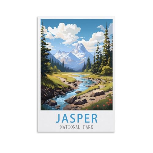 LNUYITR Jasper National Park Vintage-Reiseposter, 20 x 30 cm, Leinwandkunst-Poster und Wandkunst, Bilddrucke, modernes Heimschlafzimmer-Dekor-Poster LNUYITR Jasper National Park Vintage-Reiseposter, 20 x 30 cm, Leinwandkunst-Poster und Wandkunst, Bilddrucke, modernes Heimschlafzimmer-Dekor-Poster von LNUYITR