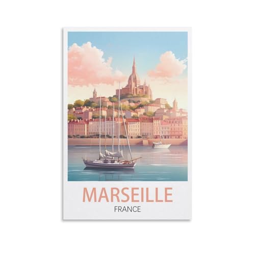 LNUYITR Marseille Frankreich, Vintage-Reiseposter, 20 x 30 cm, Leinwandkunst-Poster und Wandkunst, Bilddrucke, modernes Heim-Schlafzimmer, Dekor-Poster LNUYITR Marseille Frankreich, Vintage-Reiseposter, 20 x 30 cm, Leinwandkunst-Poster und Wandkunst, Bilddrucke, modernes Heim-Schlafzimmer, Dekor-Poster von LNUYITR