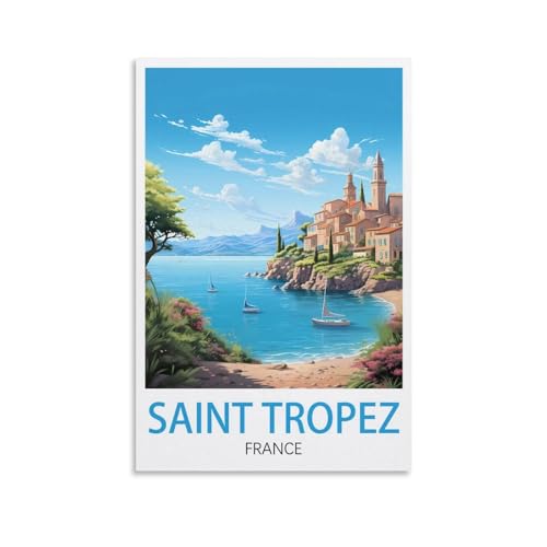 LNUYITR Saint Tropez Frankreich, Vintage-Reiseposter, 60 x 90 cm, Leinwand-Kunst-Poster und Wandkunst, Bilddrucke, moderne Wohnzimmer-Dekoration, Poster LNUYITR Saint Tropez Frankreich, Vintage-Reiseposter, 60 x 90 cm, Leinwand-Kunst-Poster und Wandkunst, Bilddrucke, moderne Wohnzimmer-Dekoration, Poster von LNUYITR