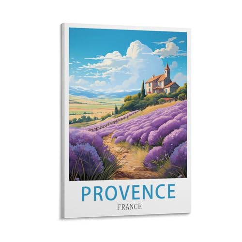 LNUYITR Vintage-Reiseposter, Motiv: Frankreich, Provence, 40 x 60 cm, Leinwand-Kunst-Poster und Wandkunst, Bilddrucke, modernes Heim-, Schlafzimmer-Dekor-Poster von LNUYITR