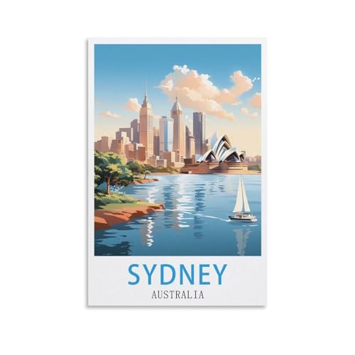 LNUYITR Vintage-Reiseposter "Sydney, Australien", 50 x 75 cm, Leinwand-Kunst-Poster und Wandkunst, Bilddrucke, modernes Wohnzimmer-Dekor-Poster LNUYITR Vintage-Reiseposter "Sydney, Australien", 50 x 75 cm, Leinwand-Kunst-Poster und Wandkunst, Bilddrucke, modernes Wohnzimmer-Dekor-Poster von LNUYITR