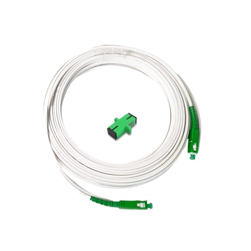 Glasfaser-Patchkabel for den Innenbereich, FTTH, SC/abgewinkelter physischer Kontakt auf SC/abgewinkelter physischer Kontakt, Singlemode (mit weißem Kabel)(50M) von LNWZVMZFV