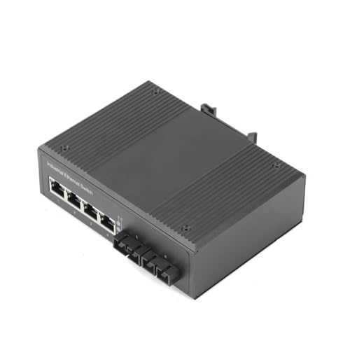 LNWZVMZFV Industrietauglicher POE-Switch ohne/mit Web-Verwaltung, 100/1000 Mbit/s, 2 Glasfaser-Ports + 4 POE-Ports, Singlemode-Single-/Dual-Glasfaser-SC/SFP-Transceiver(4 SC-4 RJ45 1000M) von LNWZVMZFV