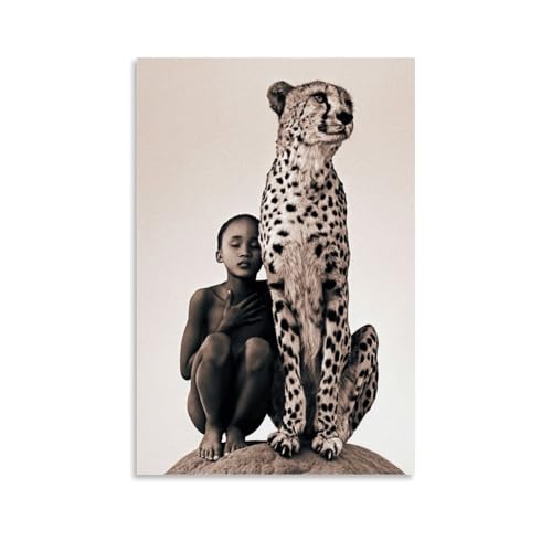 LNXEJAKT Boy And Cheetah Ashes And Snow Poster Dekorative Malerei Leinwand Wandkunst Wohnzimmer Poster Schlafzimmer Malerei,Wandkunst Bilddruck Moderne Familienzimmer Dekor 12x18inch(30x45cm) von LNXEJAKT