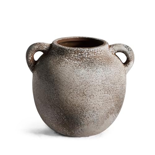LNXMES Landhausstil Deko Vase Keramik, Vintage Deko Blumenvase für Wohnzimmer, Esstisch, Couchtisch, Klein Vasen Deko für Home Dekoration (Binaural) von LNXMES