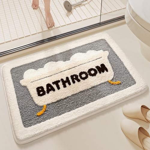 Badezimmermatte Beige Gelb Grau Bath Mat Mikrofaser Badmatte Waschbar Badezimmerteppich rutschfest Badematte Schnelltrocknend Badezimmermatten Verdicken Badmatten Badvorleger 40x60cm Badezimmermatte Beige Gelb Grau Bath Mat Mikrofaser Badmatte Waschbar Badezimmerteppich rutschfest Badematte Schnelltrocknend Badezimmermatten Verdicken Badmatten Badvorleger 40x60cm von LNXSESN