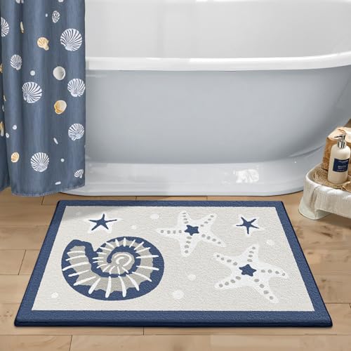 Badezimmermatte Blau Lichtgrau Bath Mat Mikrofaser Badmatte Waschbar Badezimmerteppich rutschfest Badematte Schnelltrocknend Badezimmermatten Verdicken Badmatten Badvorleger 50x80cm Badezimmermatte Blau Lichtgrau Bath Mat Mikrofaser Badmatte Waschbar Badezimmerteppich rutschfest Badematte Schnelltrocknend Badezimmermatten Verdicken Badmatten Badvorleger 50x80cm von LNXSESN
