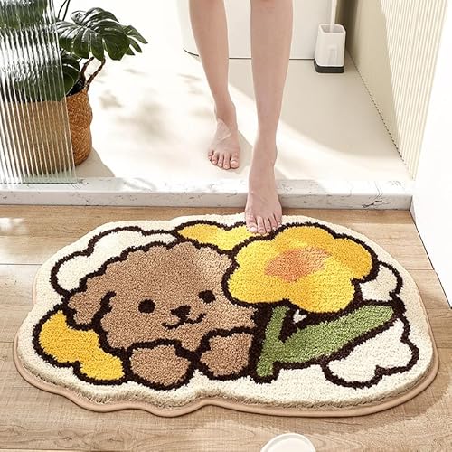 Badezimmermatte Braun Hund Gelb Badmatte Mikrofaser Bath Mat Waschbar Badezimmerteppich Duschvorleger rutschfest Badematte Schnelltrocknend Badvorleger Verdicken Badezimmermatten 50x80cm Badezimmermatte Braun Hund Gelb Badmatte Mikrofaser Bath Mat Waschbar Badezimmerteppich Duschvorleger rutschfest Badematte Schnelltrocknend Badvorleger Verdicken Badezimmermatten 50x80cm von LNXSESN