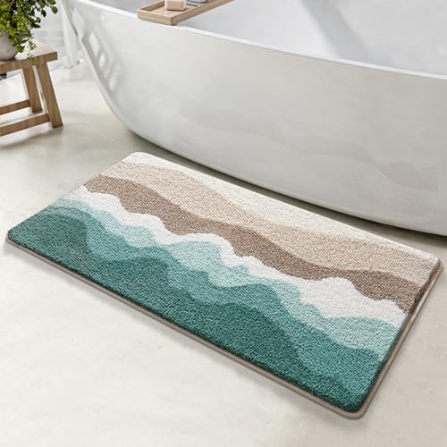Badezimmermatte Braun Wasser Grün Bath Mat Mikrofaser Badmatte Waschbar Badezimmerteppich rutschfest Badematte Schnelltrocknend Badezimmermatten Verdicken Badmatten Badvorleger 50x80cm Badezimmermatte Braun Wasser Grün Bath Mat Mikrofaser Badmatte Waschbar Badezimmerteppich rutschfest Badematte Schnelltrocknend Badezimmermatten Verdicken Badmatten Badvorleger 50x80cm von LNXSESN
