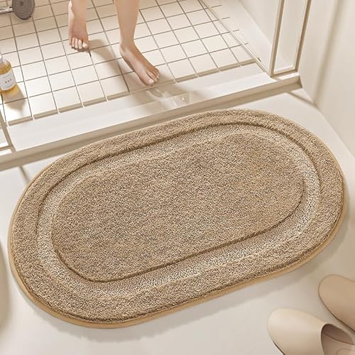 Badezimmermatte Braune Geometrie Badmatte Mikrofaser Bath Mat Waschbar Badezimmerteppich Duschvorleger rutschfest Badematte Schnelltrocknend Badvorleger Verdicken Badezimmermatten 50x80cm von LNXSESN
