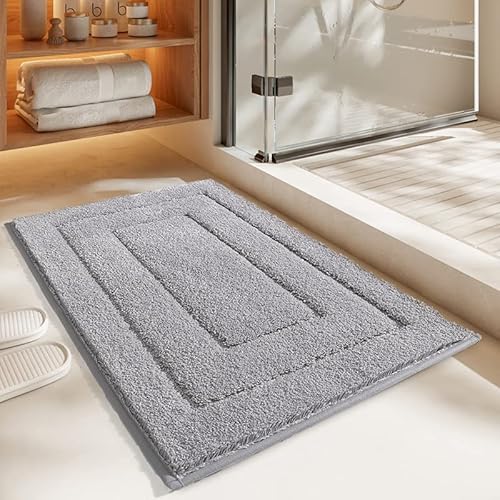 Badezimmermatte Graue Geometrie Badmatte Mikrofaser Bath Mat Waschbar Badezimmerteppich Duschvorleger rutschfest Badematte Schnelltrocknend Badvorleger Verdicken Badezimmermatten 50x80cm von LNXSESN