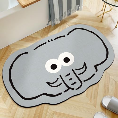 Badezimmermatte Grauer Elefant Bath Mat Mikrofaser Badmatte Langlebig Badezimmerteppich rutschfest Badematte Schnelltrocknend Duschvorleger Verdicken Badvorleger Waschbar Badezimmermatten 50x80cm Badezimmermatte Grauer Elefant Bath Mat Mikrofaser Badmatte Langlebig Badezimmerteppich rutschfest Badematte Schnelltrocknend Duschvorleger Verdicken Badvorleger Waschbar Badezimmermatten 50x80cm von LNXSESN