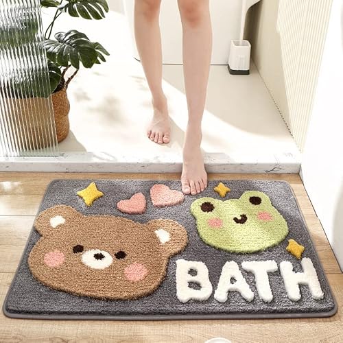 Badezimmermatte Grün Grau Braun Badmatte Mikrofaser Bath Mat Waschbar Badezimmerteppich Duschvorleger rutschfest Badematte Schnelltrocknend Badvorleger Verdicken Badezimmermatten 40x60cm Badezimmermatte Grün Grau Braun Badmatte Mikrofaser Bath Mat Waschbar Badezimmerteppich Duschvorleger rutschfest Badematte Schnelltrocknend Badvorleger Verdicken Badezimmermatten 40x60cm von LNXSESN