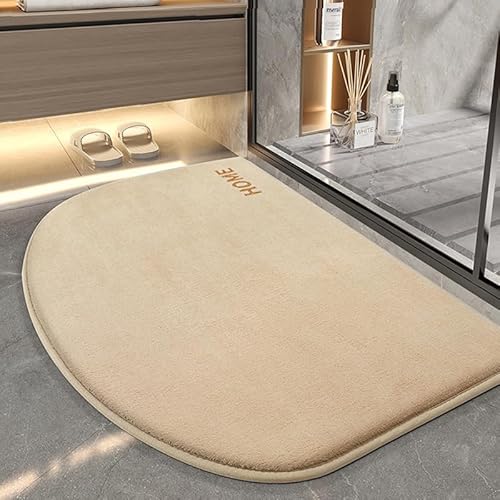 Badezimmermatte Kamel Badmatte Mikrofaser Bath Mat Waschbar Badezimmerteppich Duschvorleger rutschfest Badematte Schnelltrocknend Badvorleger Verdicken Badezimmermatten 50x80cm von LNXSESN