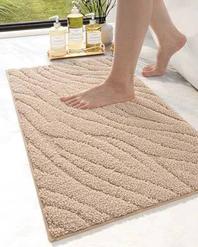 Badezimmermatte Khaki Streifen Badmatte Mikrofaser Bath Mat Waschbar Badezimmerteppich Duschvorleger rutschfest Badematte Schnelltrocknend Badvorleger Verdicken Badezimmermatten 50x80cm Badezimmermatte Khaki Streifen Badmatte Mikrofaser Bath Mat Waschbar Badezimmerteppich Duschvorleger rutschfest Badematte Schnelltrocknend Badvorleger Verdicken Badezimmermatten 50x80cm von LNXSESN