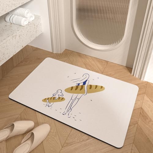 Badezimmermatte Mädchen Beige Hund Bath Mat Mikrofaser Badmatte Langlebig Badezimmerteppich rutschfest Badematte Schnelltrocknend Duschvorleger Verdicken Badvorleger Waschbar Badezimmermatten 50x80cm Badezimmermatte Mädchen Beige Hund Bath Mat Mikrofaser Badmatte Langlebig Badezimmerteppich rutschfest Badematte Schnelltrocknend Duschvorleger Verdicken Badvorleger Waschbar Badezimmermatten 50x80cm von LNXSESN