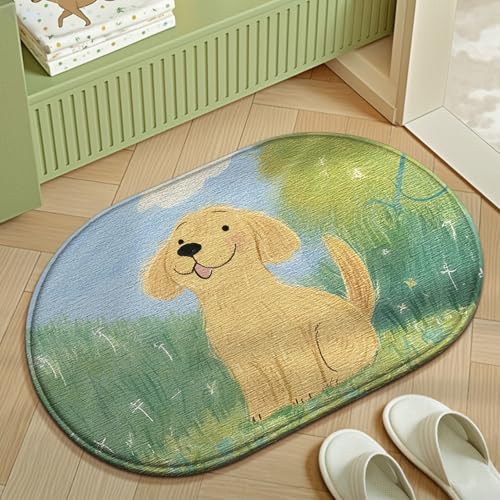 Badezimmermatte Niedlicher Grün Hund Bath Mat Mikrofaser Badmatte Langlebig Badezimmerteppich rutschfest Badematte Schnelltrocknend Duschvorleger Verdicken Badvorleger Badezimmermatten 50x80cm Badezimmermatte Niedlicher Grün Hund Bath Mat Mikrofaser Badmatte Langlebig Badezimmerteppich rutschfest Badematte Schnelltrocknend Duschvorleger Verdicken Badvorleger Badezimmermatten 50x80cm von LNXSESN