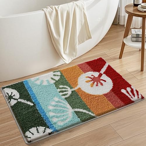 Badezimmermatte Orange Blau Rot Badmatte Mikrofaser Bath Mat Waschbar Badezimmerteppich Duschvorleger rutschfest Badematte Schnelltrocknend Badvorleger Verdicken Badezimmermatten 50x80cm Badezimmermatte Orange Blau Rot Badmatte Mikrofaser Bath Mat Waschbar Badezimmerteppich Duschvorleger rutschfest Badematte Schnelltrocknend Badvorleger Verdicken Badezimmermatten 50x80cm von LNXSESN