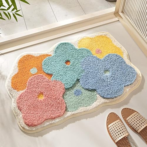 Badezimmermatte Orange Grün Gelb Badmatte Mikrofaser Bath Mat Waschbar Badezimmerteppich Duschvorleger rutschfest Badematte Schnelltrocknend Badvorleger Verdicken Badezimmermatten 50x80cm Badezimmermatte Orange Grün Gelb Badmatte Mikrofaser Bath Mat Waschbar Badezimmerteppich Duschvorleger rutschfest Badematte Schnelltrocknend Badvorleger Verdicken Badezimmermatten 50x80cm von LNXSESN