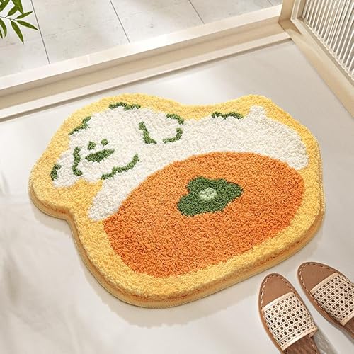 Badezimmermatte Orange Hund Grün Badmatte Mikrofaser Bath Mat Waschbar Badezimmerteppich Duschvorleger rutschfest Badematte Schnelltrocknend Badvorleger Verdicken Badezimmermatten 50x80cm Badezimmermatte Orange Hund Grün Badmatte Mikrofaser Bath Mat Waschbar Badezimmerteppich Duschvorleger rutschfest Badematte Schnelltrocknend Badvorleger Verdicken Badezimmermatten 50x80cm von LNXSESN