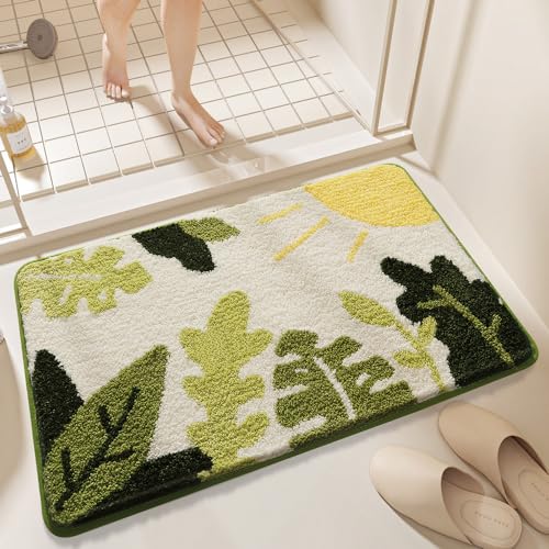 Badezimmermatte Zitronengelb Grün Badmatte Mikrofaser Bath Mat Waschbar Badezimmerteppich Duschvorleger rutschfest Badematte Schnelltrocknend Badvorleger Verdicken Badezimmermatten 50x80cm Badezimmermatte Zitronengelb Grün Badmatte Mikrofaser Bath Mat Waschbar Badezimmerteppich Duschvorleger rutschfest Badematte Schnelltrocknend Badvorleger Verdicken Badezimmermatten 50x80cm von LNXSESN