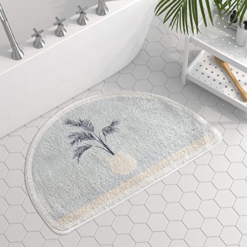 Badezimmerteppich Blätter Hellblau Badematte Flauschig Mikrofaser Badvorleger rutschfest Duschvorleger Schnelltrocknend Badteppich Waschbar Duschvorleger Verdicken Badematten Badmatte 50x80cm Badezimmerteppich Blätter Hellblau Badematte Flauschig Mikrofaser Badvorleger rutschfest Duschvorleger Schnelltrocknend Badteppich Waschbar Duschvorleger Verdicken Badematten Badmatte 50x80cm von LNXSESN