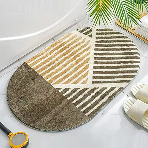 Badezimmerteppich Braun Beige Badematte Flauschig Mikrofaser Badvorleger rutschfest Duschvorleger Schnelltrocknend Badteppich Waschbar Duschvorleger Badematten Badmatte 40x60cm von LNXSESN
