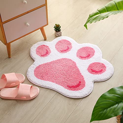 Badezimmerteppich Rosa Weiß Badematte Flauschig Mikrofaser Badvorleger rutschfest Duschvorleger Schnelltrocknend Badteppich Waschbar Duschvorleger Verdicken Badematten Badmatte 40x60cm von LNXSESN