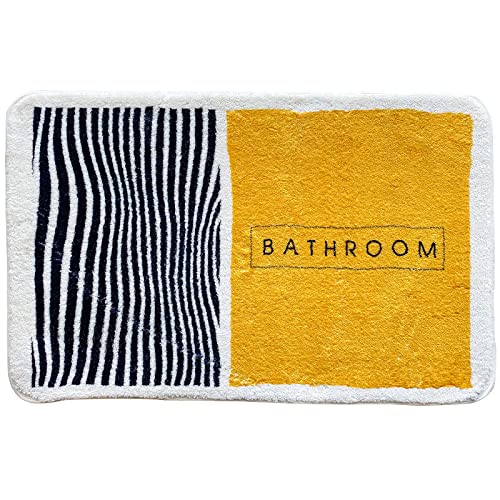 Badezimmerteppich Zebra Muster Gelb Badematte Flauschig Mikrofaser Badvorleger rutschfest Duschvorleger Schnelltrocknend Badteppich Waschbar Duschvorleger Badematten Badmatte 50x80cm Badezimmerteppich Zebra Muster Gelb Badematte Flauschig Mikrofaser Badvorleger rutschfest Duschvorleger Schnelltrocknend Badteppich Waschbar Duschvorleger Badematten Badmatte 50x80cm von LNXSESN