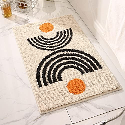Badteppich Orange Beige Schwarz Badvorleger Flauschig Mikrofaser Badematte rutschfest Duschvorleger Schnelltrocknend Badezimmerteppich Waschbar Badematten Bathroom Mat 40x60cm Badteppich Orange Beige Schwarz Badvorleger Flauschig Mikrofaser Badematte rutschfest Duschvorleger Schnelltrocknend Badezimmerteppich Waschbar Badematten Bathroom Mat 40x60cm von LNXSESN