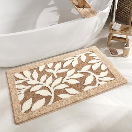 Bath Mat Braune Blätter Beige Badezimmerteppich Mikrofaser Badematte Langlebig rutschfest Badmatte Schnelltrocknend Badvorleger Verdicken Badteppich Waschbar Badeteppich Bathroom Mat 40x60cm Bath Mat Braune Blätter Beige Badezimmerteppich Mikrofaser Badematte Langlebig rutschfest Badmatte Schnelltrocknend Badvorleger Verdicken Badteppich Waschbar Badeteppich Bathroom Mat 40x60cm von LNXSESN