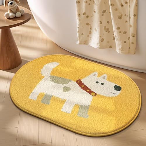 Bath Mat Gelber Hund Badezimmerteppich Mikrofaser Badematte Langlebig rutschfest Badmatte Schnelltrocknend Badvorleger Verdicken Badteppich Waschbar Badeteppich Bathroom Mat 40x60cm Bath Mat Gelber Hund Badezimmerteppich Mikrofaser Badematte Langlebig rutschfest Badmatte Schnelltrocknend Badvorleger Verdicken Badteppich Waschbar Badeteppich Bathroom Mat 40x60cm von LNXSESN