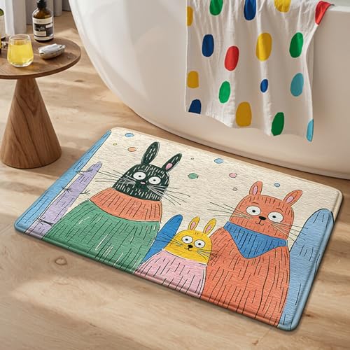 Bath Mat Niedliche Tierkatze Badezimmerteppich Mikrofaser Badematte Langlebig rutschfest Badmatte Schnelltrocknend Badvorleger Verdicken Badteppich Waschbar Badeteppich Bathroom Mat 50x80cm Bath Mat Niedliche Tierkatze Badezimmerteppich Mikrofaser Badematte Langlebig rutschfest Badmatte Schnelltrocknend Badvorleger Verdicken Badteppich Waschbar Badeteppich Bathroom Mat 50x80cm von LNXSESN