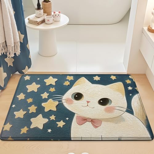 Bath Mat Stern Beige Katze Badezimmerteppich Mikrofaser Badematte Langlebig rutschfest Badmatte Schnelltrocknend Badvorleger Verdicken Badteppich Waschbar Badeteppich Bathroom Mat 40x60cm Bath Mat Stern Beige Katze Badezimmerteppich Mikrofaser Badematte Langlebig rutschfest Badmatte Schnelltrocknend Badvorleger Verdicken Badteppich Waschbar Badeteppich Bathroom Mat 40x60cm von LNXSESN