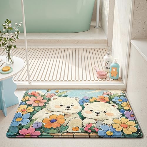 Bath Mat Süße Tiere Grün Badezimmerteppich Mikrofaser Badematte Langlebig rutschfest Badmatte Schnelltrocknend Badvorleger Verdicken Badteppich Waschbar Badeteppich Bathroom Mat 50x80cm Bath Mat Süße Tiere Grün Badezimmerteppich Mikrofaser Badematte Langlebig rutschfest Badmatte Schnelltrocknend Badvorleger Verdicken Badteppich Waschbar Badeteppich Bathroom Mat 50x80cm von LNXSESN