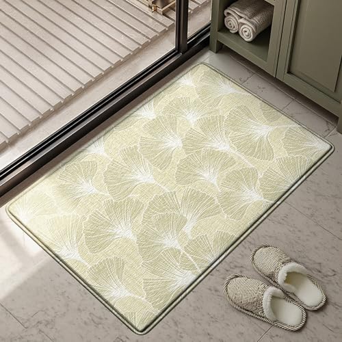 Bath Mat Weiße Ginkgo Blätter Badezimmerteppich Mikrofaser Badematte Langlebig rutschfest Badmatte Schnelltrocknend Badvorleger Verdicken Badteppich Waschbar Badeteppich Bathroom Mat 50x80cm Bath Mat Weiße Ginkgo Blätter Badezimmerteppich Mikrofaser Badematte Langlebig rutschfest Badmatte Schnelltrocknend Badvorleger Verdicken Badteppich Waschbar Badeteppich Bathroom Mat 50x80cm von LNXSESN