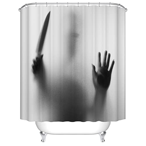 Duschvorhang 180x180 Halloween-Horror Shower Curtains Polyester Duschvorhänge Antibakteriell Shower Curtain Duschvorhang Antischimmel mit 12 Duschvorhangringen Duschvorhang Badewanne von LNXSESN