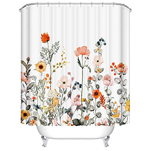 Duschvorhang Bunte Blumen Duschvorhang Stoff Polyester Badevorhang Anti Schimmel Shower Curtains Waschbar Badewanne Vorhang mit 12 Duschvorhangringen Duschvorhänge 150x180cm Duschvorhang Bunte Blumen Duschvorhang Stoff Polyester Badevorhang Anti Schimmel Shower Curtains Waschbar Badewanne Vorhang mit 12 Duschvorhangringen Duschvorhänge 150x180cm von LNXSESN