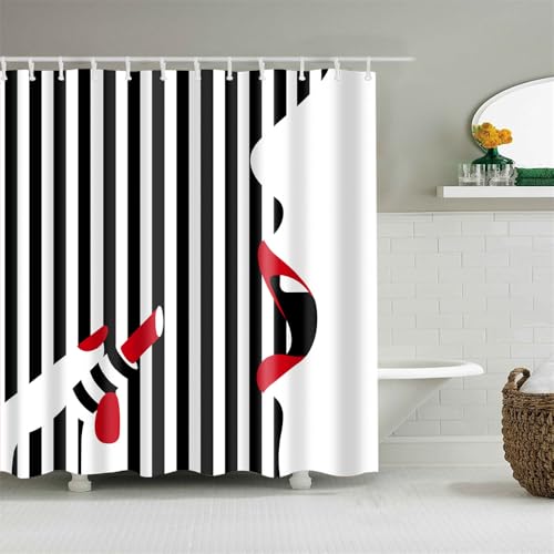 Duschvorhang Rote Schwarze Streifen Duschvorhang Stoff Polyester Badevorhang Shower Curtains Antischimmel Duschvorhang Wasserdicht Duschvorhänge Duschvorhang 240x200 mit 12 Duschvorhangringen Duschvorhang Rote Schwarze Streifen Duschvorhang Stoff Polyester Badevorhang Shower Curtains Antischimmel Duschvorhang Wasserdicht Duschvorhänge Duschvorhang 240x200 mit 12 Duschvorhangringen von LNXSESN