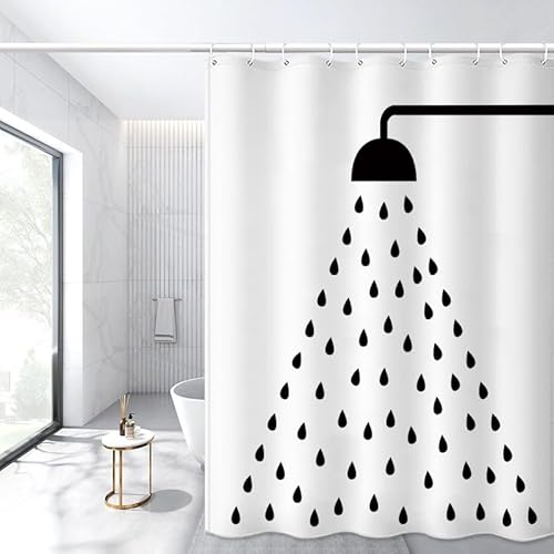 Duschvorhang Schwarz Weiß Badevorhang Polyester Duschvorhang Stoff Anti Schimmel Shower Curtains Waschbar Duschvorhang 200x200 Duschvorhänge mit 12 Duschvorhangringen Duschvorhang Schwarz Weiß Badevorhang Polyester Duschvorhang Stoff Anti Schimmel Shower Curtains Waschbar Duschvorhang 200x200 Duschvorhänge mit 12 Duschvorhangringen von LNXSESN